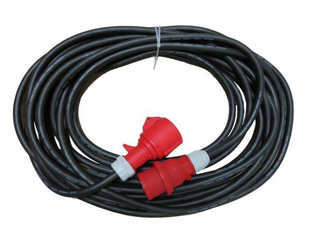  Verl&auml;ngerungsleitung H07RN-F mit CEE-Stecker und Kupplung, mit Phasenwender 
 Querschnitt: 5 x 2,5 qmm 
 L&auml;nge: 20 Meter 